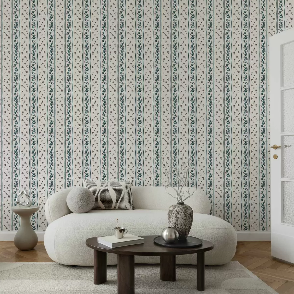 Ozadje Vertikalne cvetlične črte v modro-rjavih odtenkih a00811