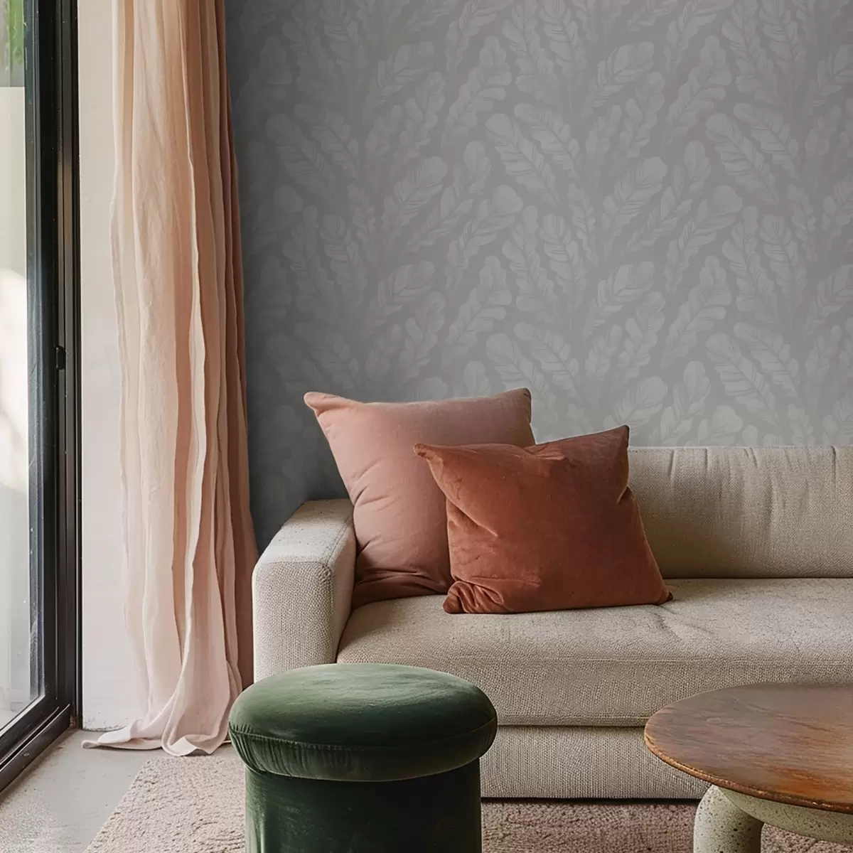 Ozadje Velika peresa v nežnih sivih odtenkih a00839