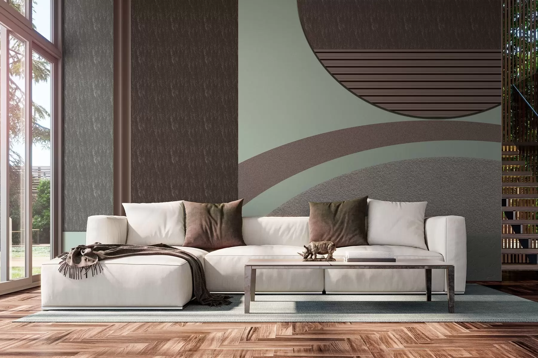 stenske poslikave abstraktna teksturirana geometrija  w04631