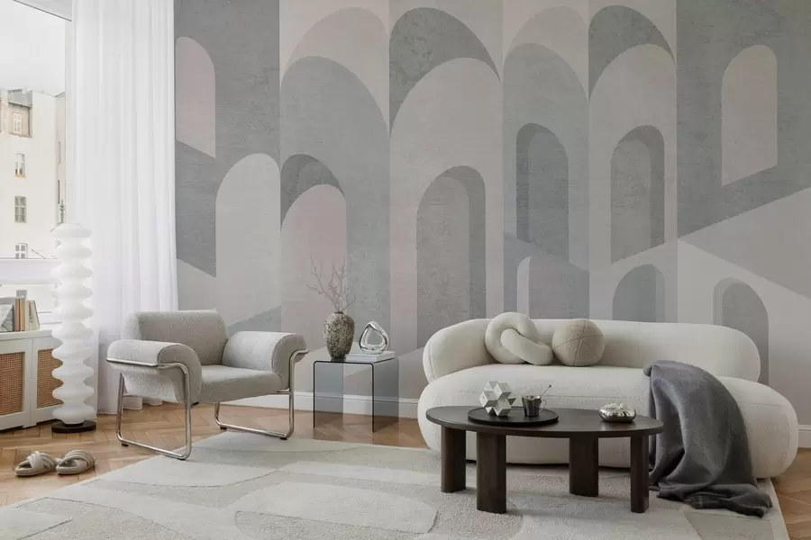 stenske poslikave urbane metamorfoze loka v sivih odtenkih w04812