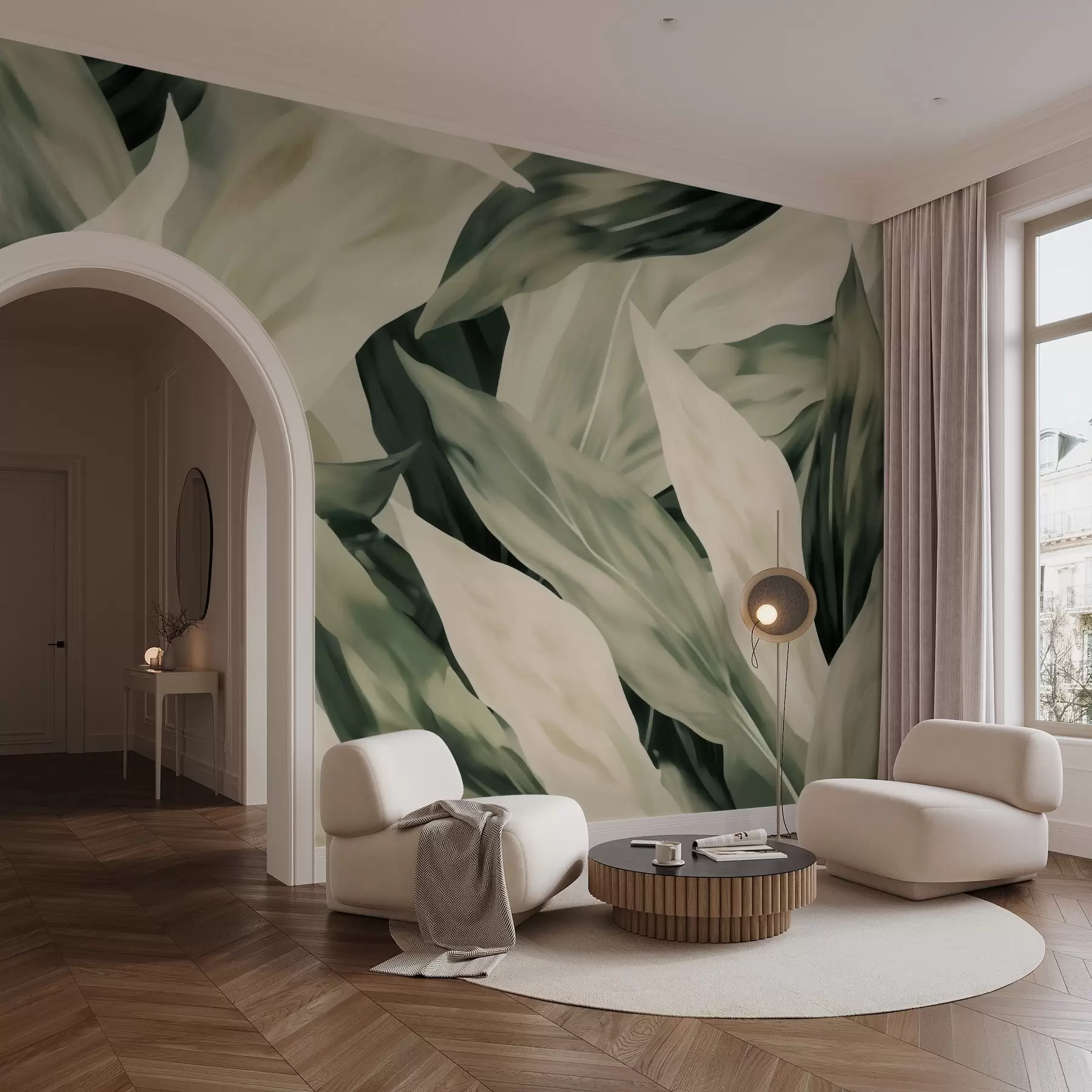 stenske poslikave Pobarvani listi w04799