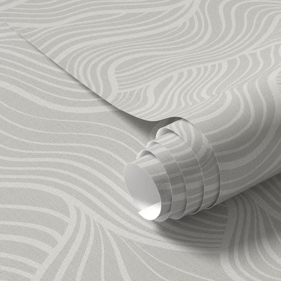 stenske poslikave Valovi na sivo-olivnem ozadju s teksturo tkanine a00681