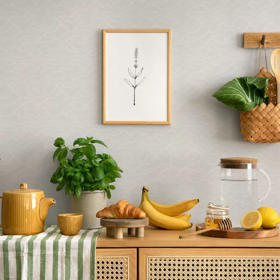 stenske poslikave Svetlobni valovi, skoraj bel relief, minimalni a00682v2