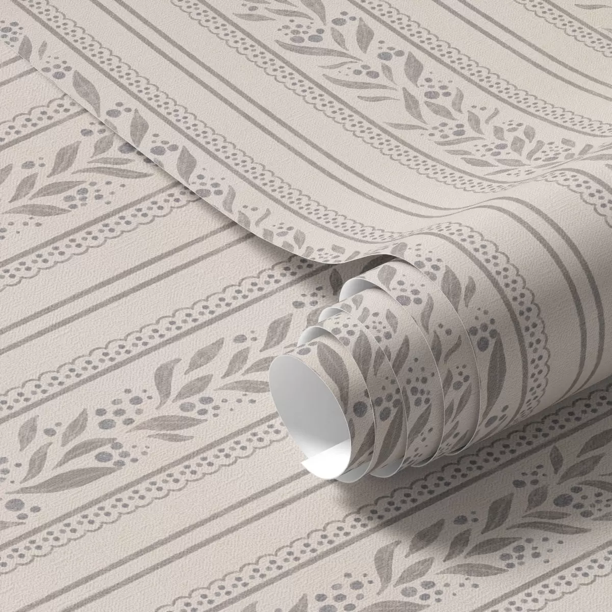 Ozadje Črte s čipko in sivo-bežnimi vejicami a00814