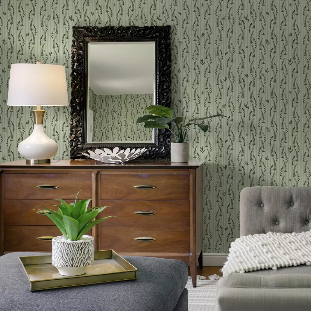 Ozadje Gosta zelena trava in poganjki na meti s črtami a00819 Ozadje Gosta zelena trava in poganjki na meti s črtami a00819