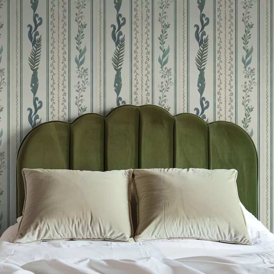 stenske poslikave Črte z vejami in zavitki na topli mlečni podlagi a00823v2