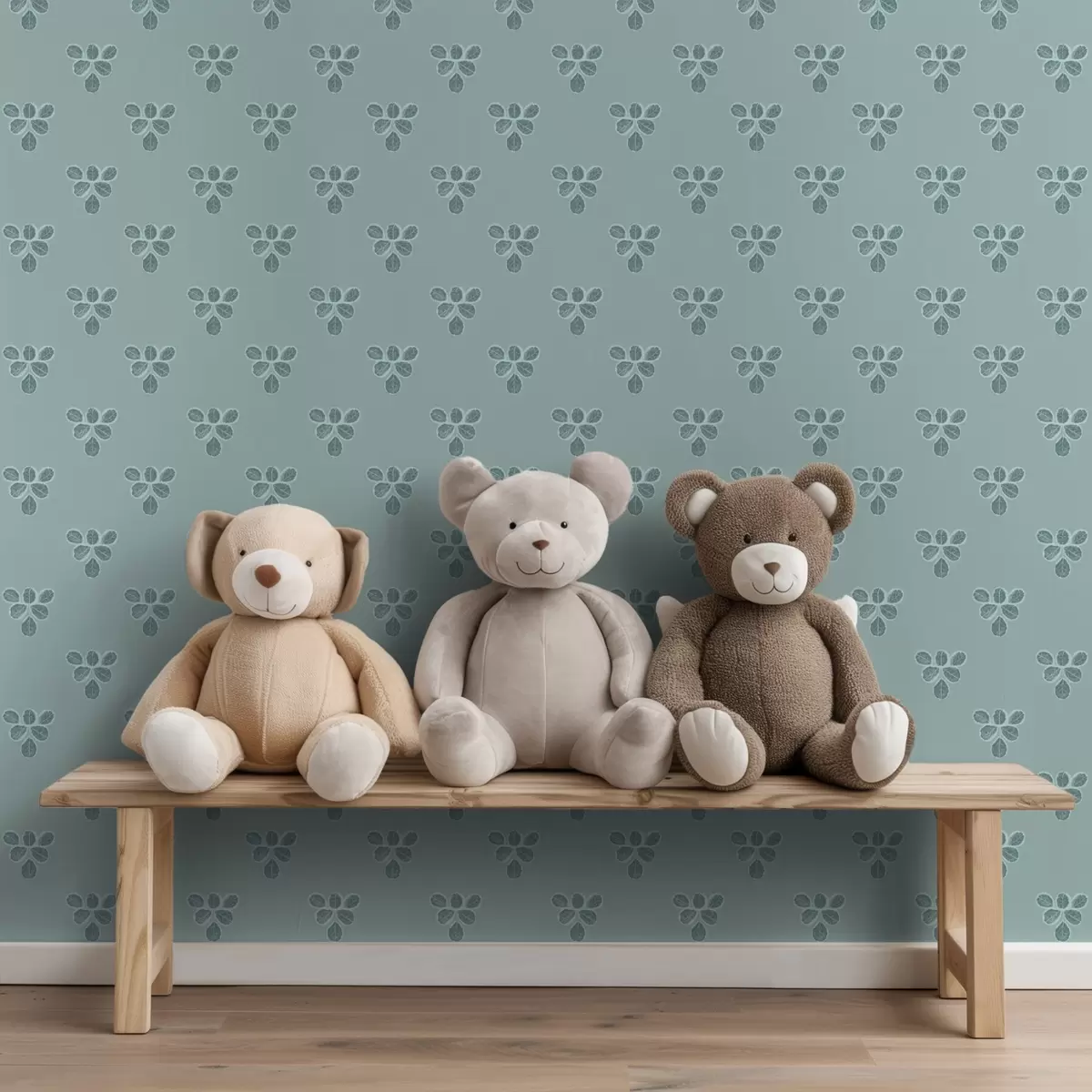 Ozadje Majhna ponovitev: trojice listov na hladni modri barvi a00848v1