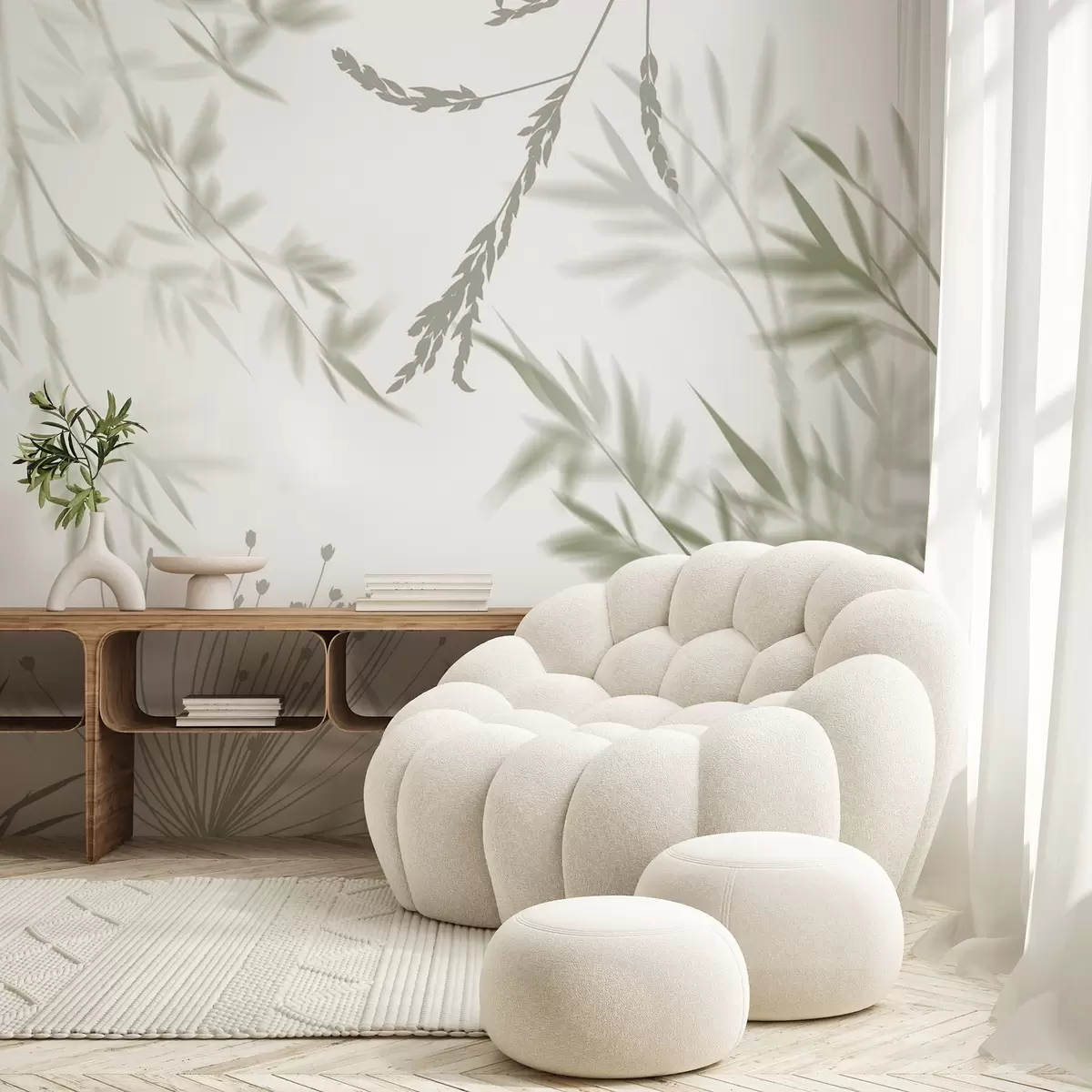 stenske poslikave Silhuete listja w04850