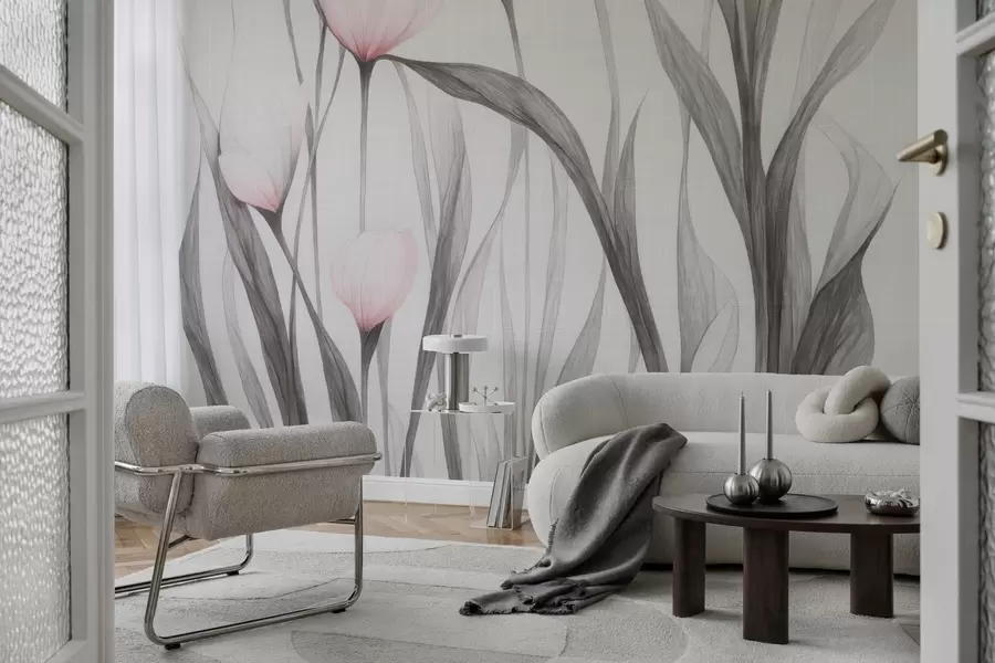 stenske poslikave Krhki prosojni tulipani w04831v1