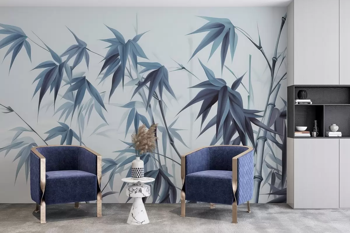 stenske poslikave Bambus na svetlem akvarelnem ozadju w04834v2