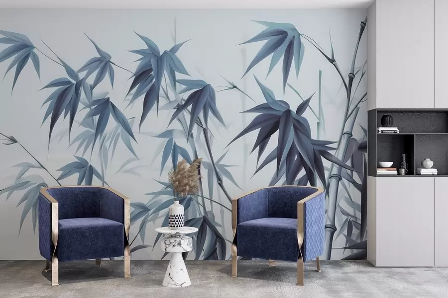 stenske poslikave Bambus na svetlem akvarelnem ozadju w04834v2