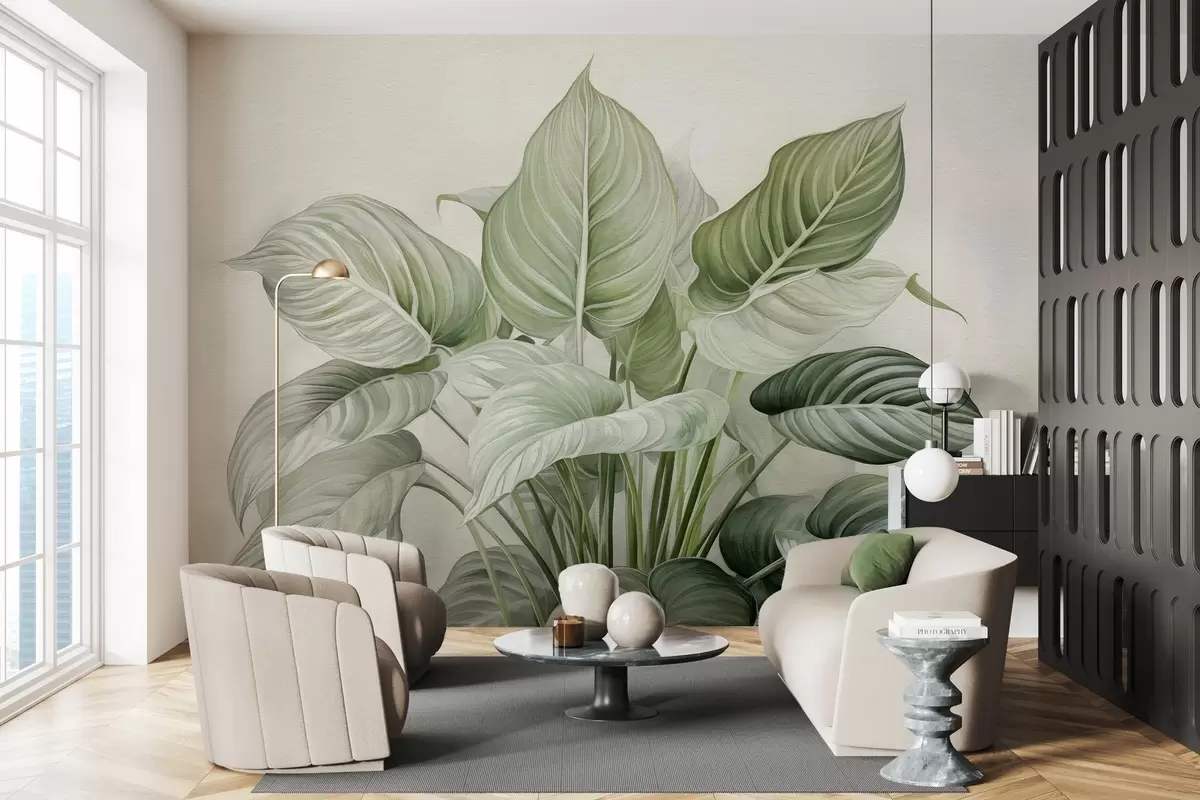 Stenske poslikave Bujna grmovnica zelenih listov na steni w04835 nakup SI - Uwalls.si stenske poslikave Bujna grmovnica zelenih listov na steni w04835