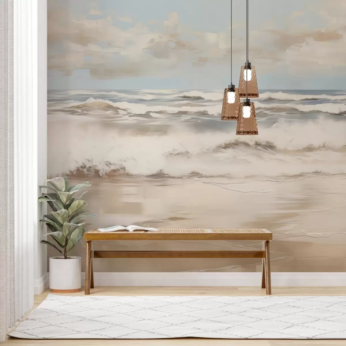 stenske poslikave Pastelna morska pokrajina w04836