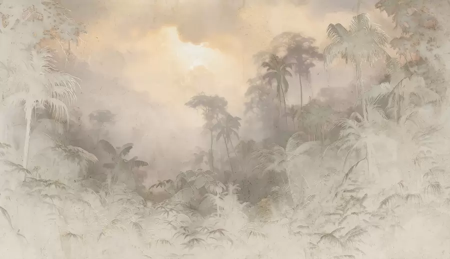 stenske poslikave Stilizirana džungla na steni w04839