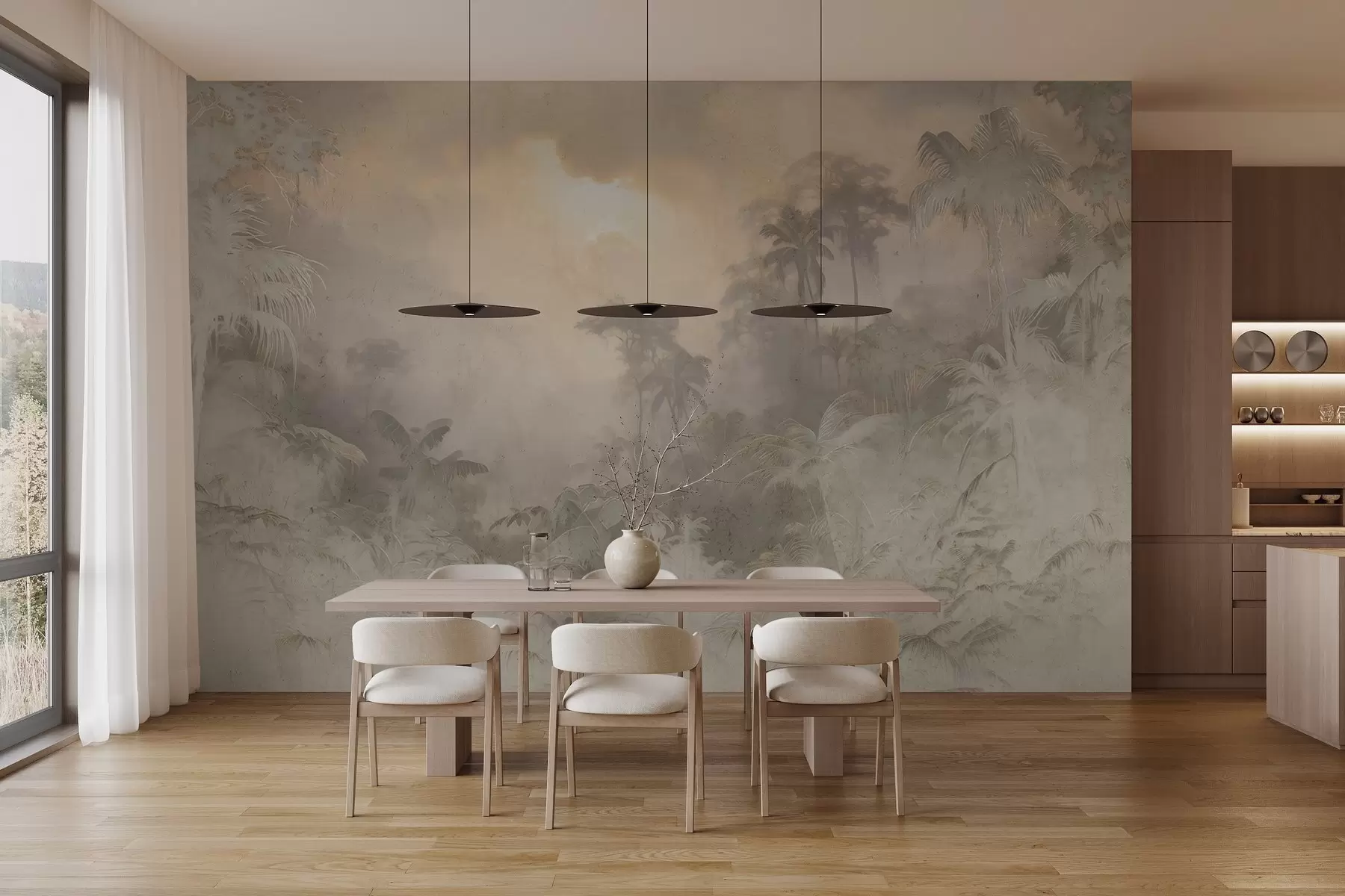 stenske poslikave Stilizirana džungla na steni w04839