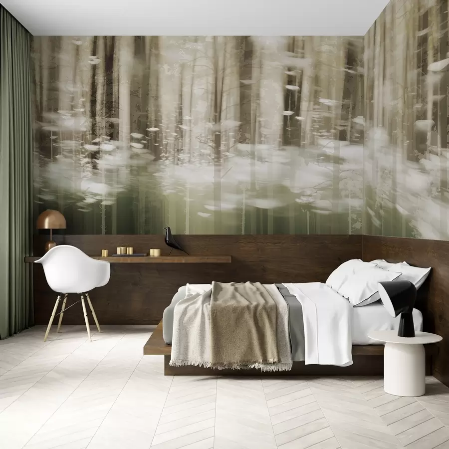 stenske poslikave Stilizirani debla dreves v pastelnih barvah w04844