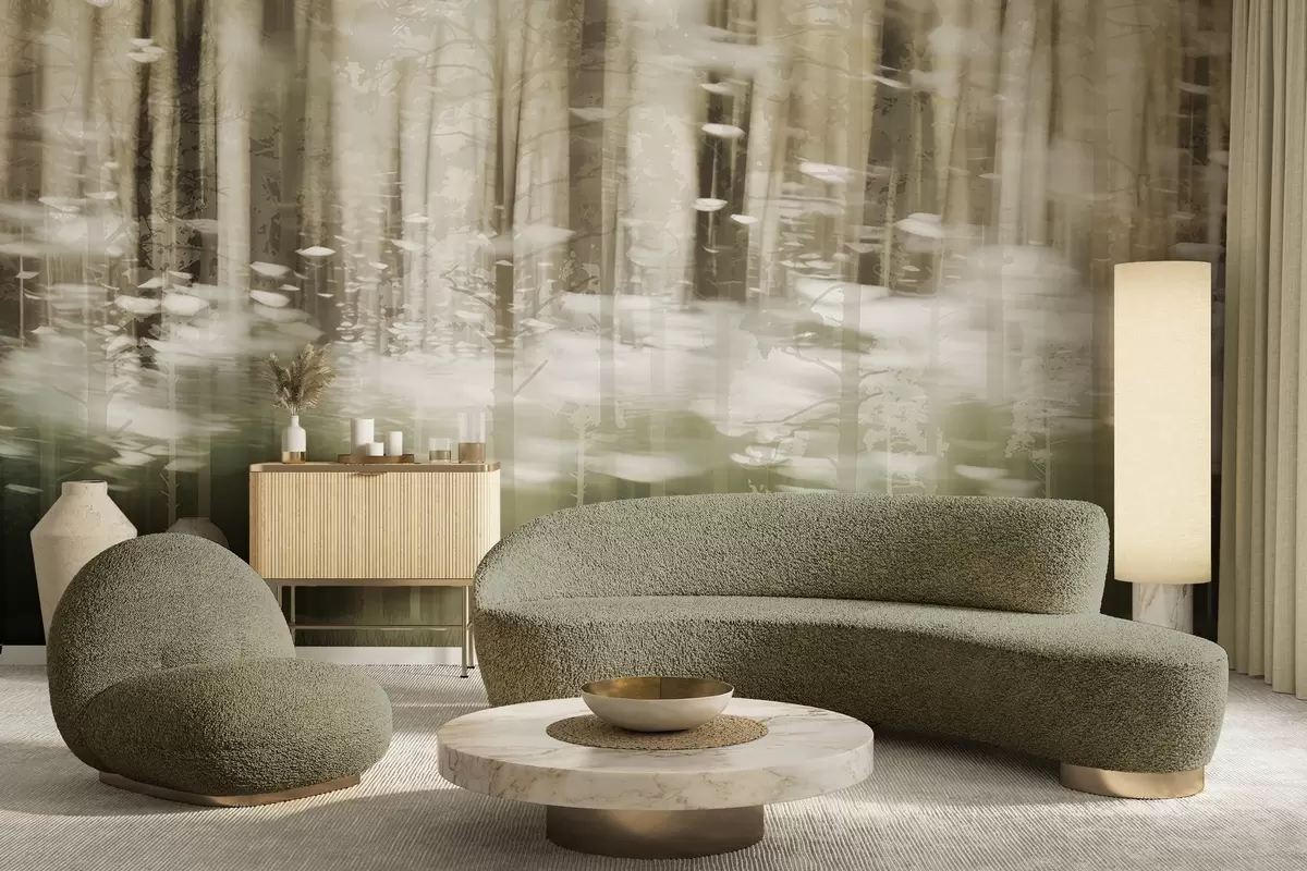 stenske poslikave Stilizirani debla dreves v pastelnih barvah w04844