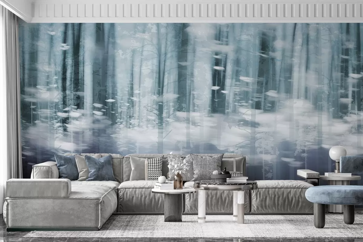 stenske poslikave Stilizirani debla dreves v pastelnih barvah w04844v1