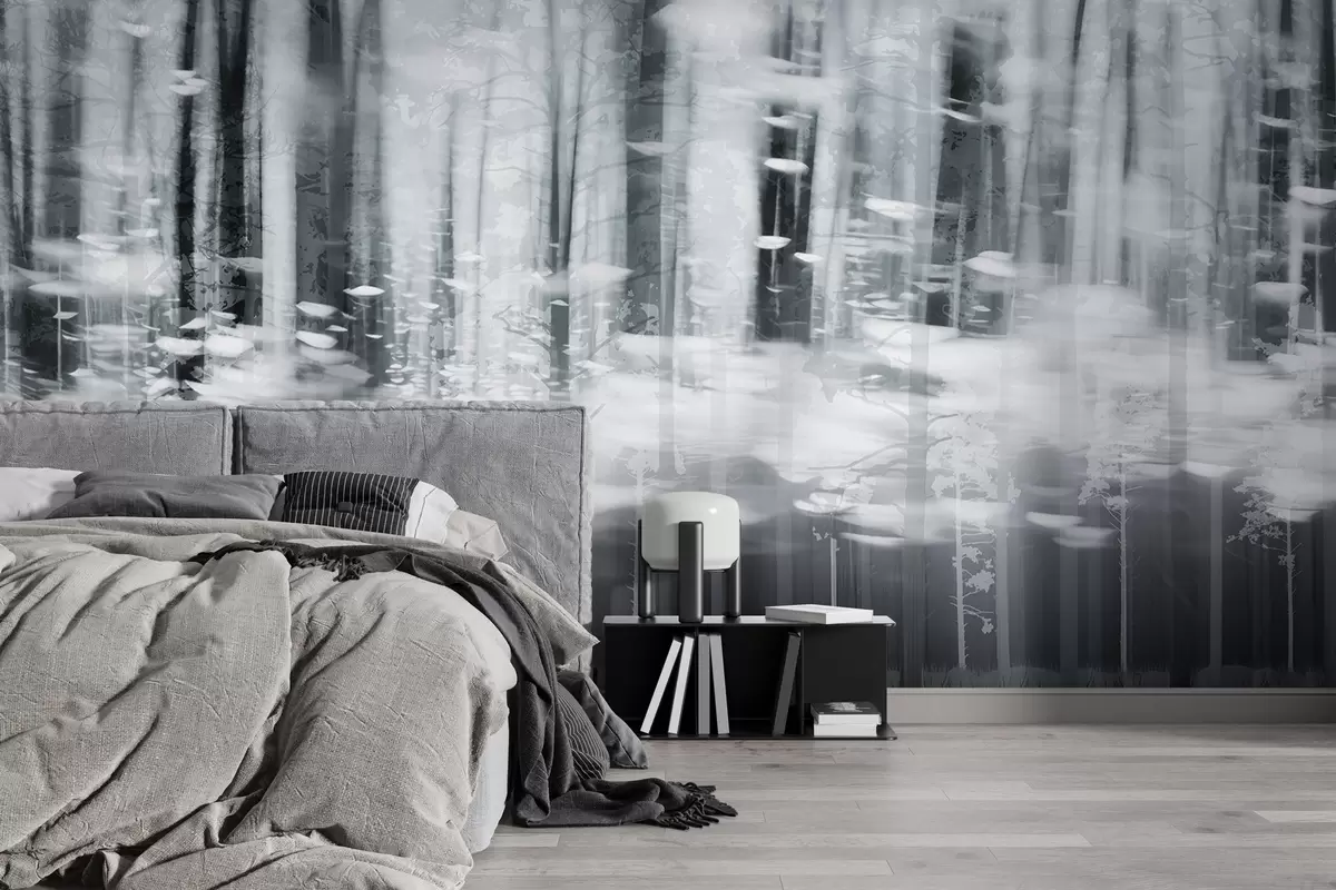 stenske poslikave Stilizirani debla dreves v pastelnih barvah w04844v2