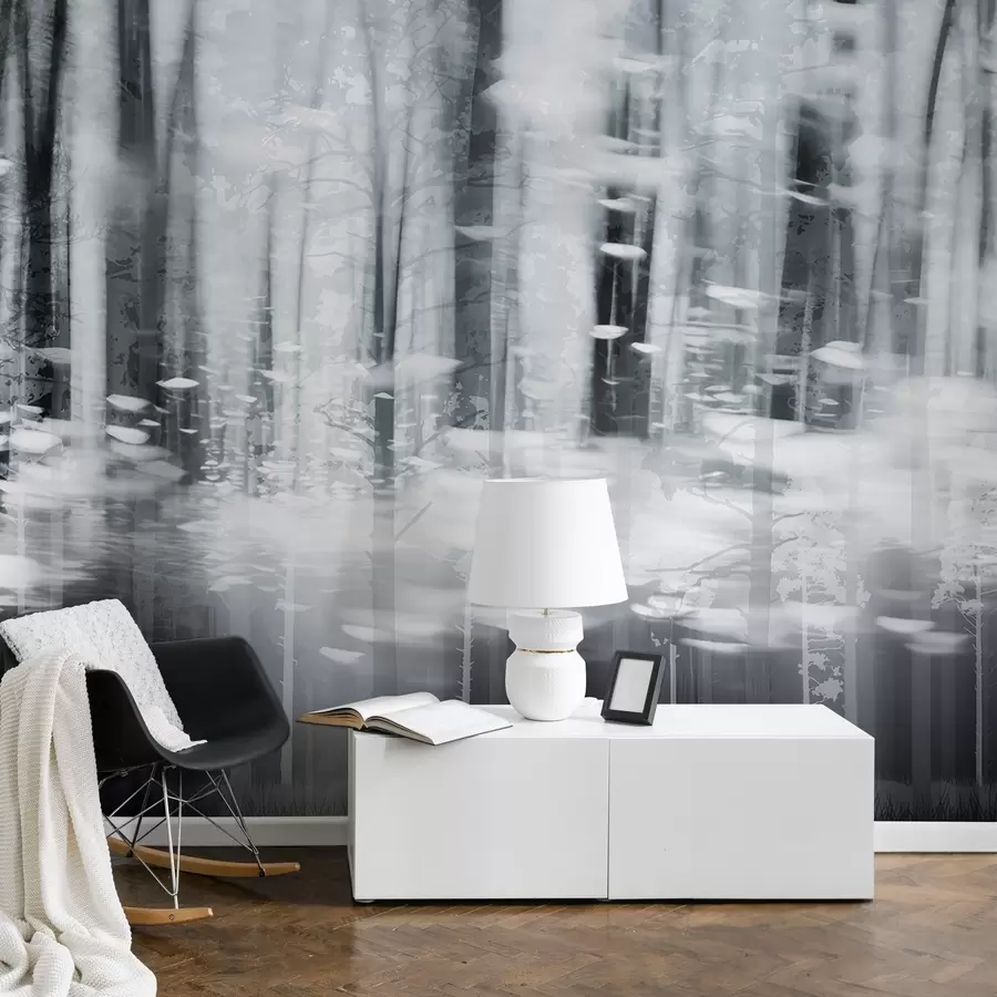 stenske poslikave Stilizirani debla dreves v pastelnih barvah w04844v2