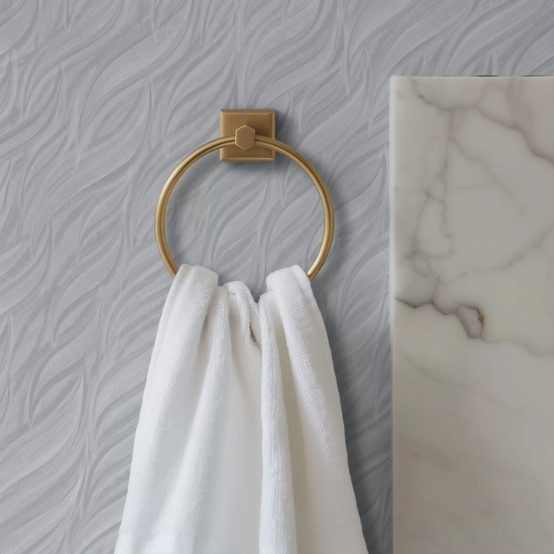 stenske poslikave Teksturirane valovite črte, hladna modro-siva barva a00688v3