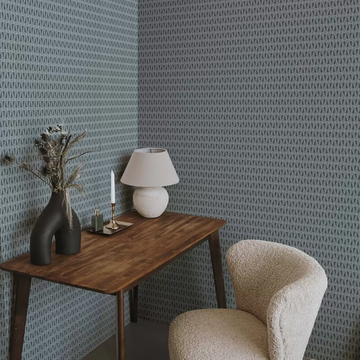 stenske poslikave Teal steklena rešetka z diagonalnimi oporami a00902