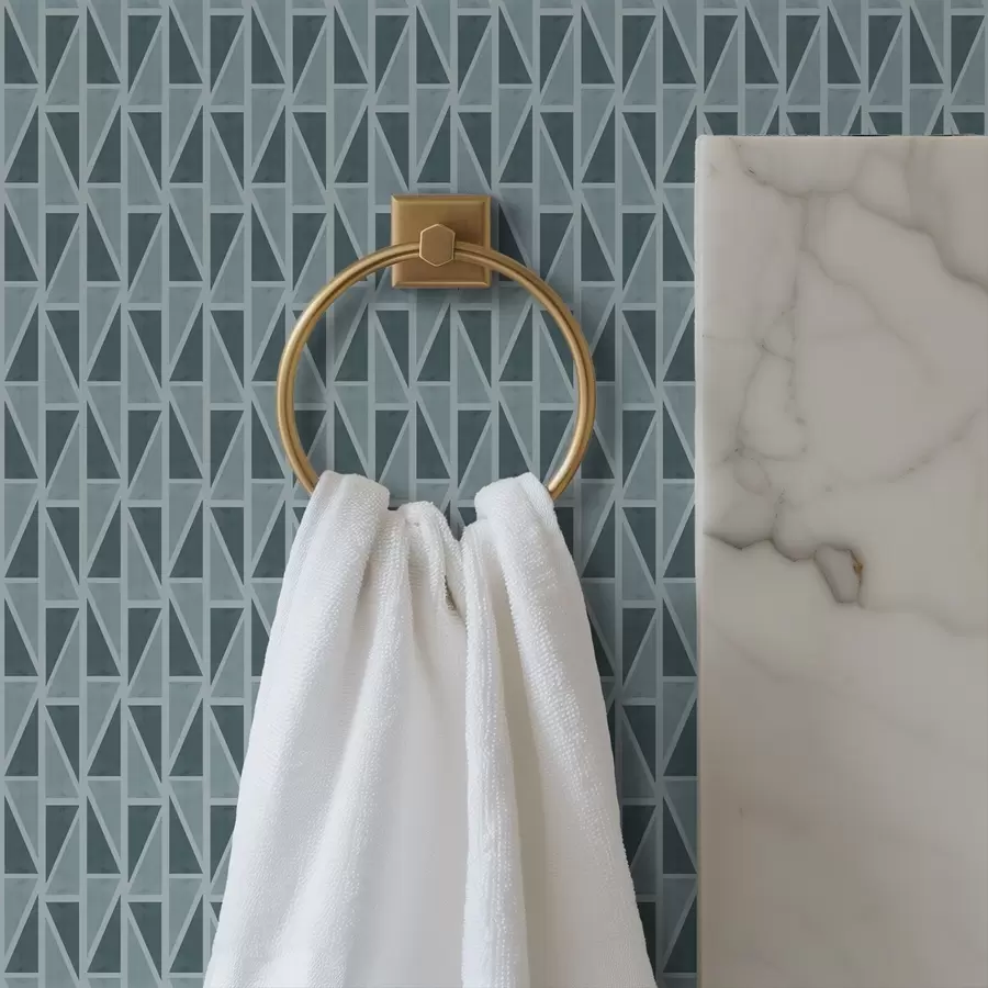 stenske poslikave Teal steklena rešetka z diagonalnimi oporami a00902