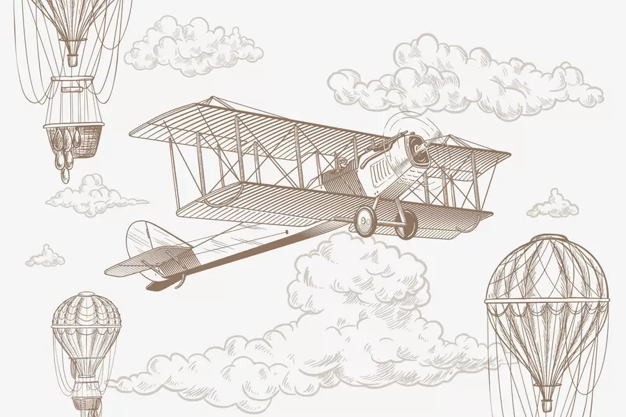 stenske poslikave Letalo w04866