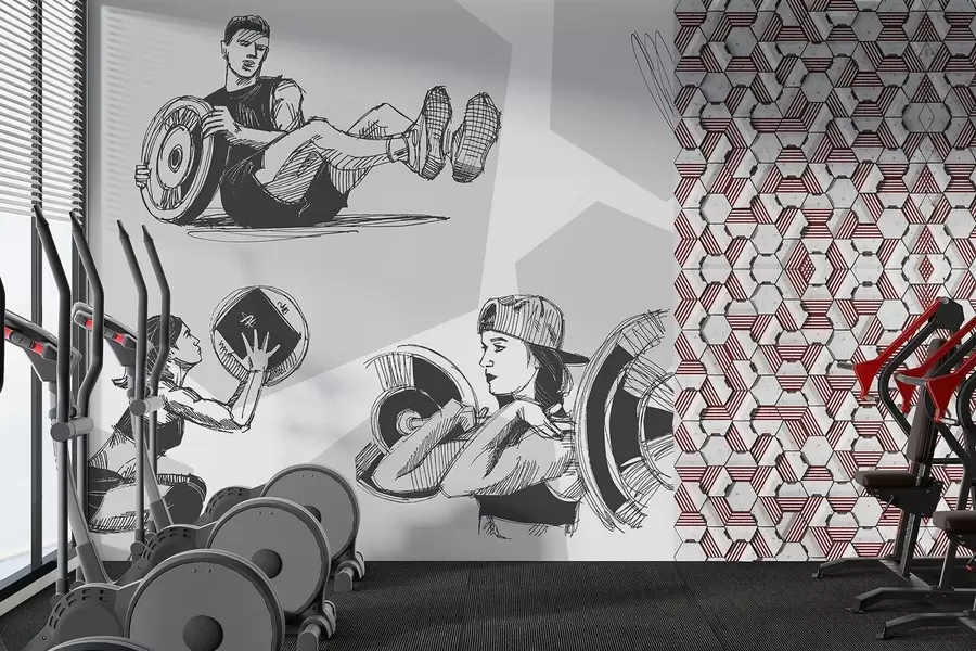 stenske poslikave Športniki w04909v2