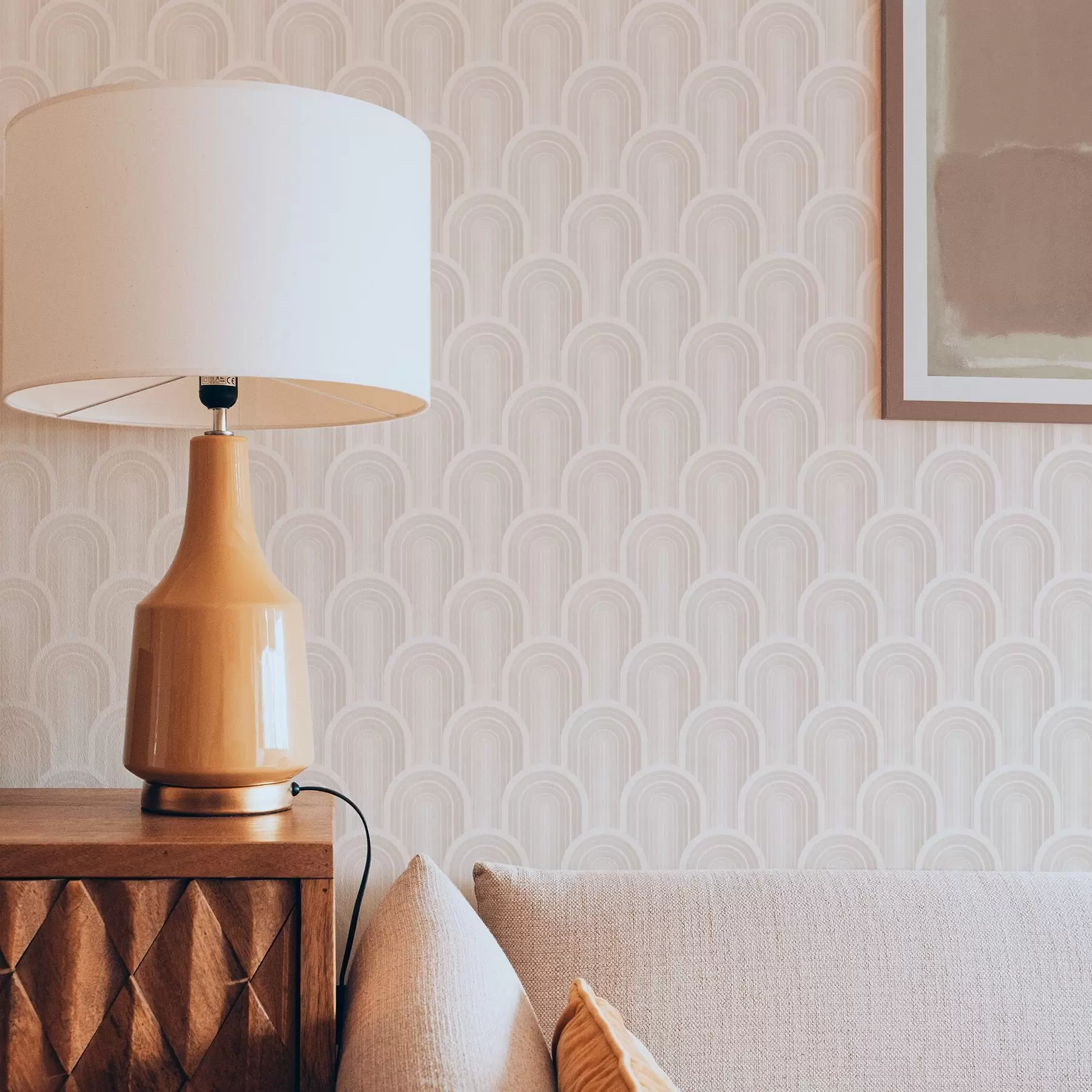 stenske poslikave Majhni loki v toplih kremno-bež odtenkih a00924