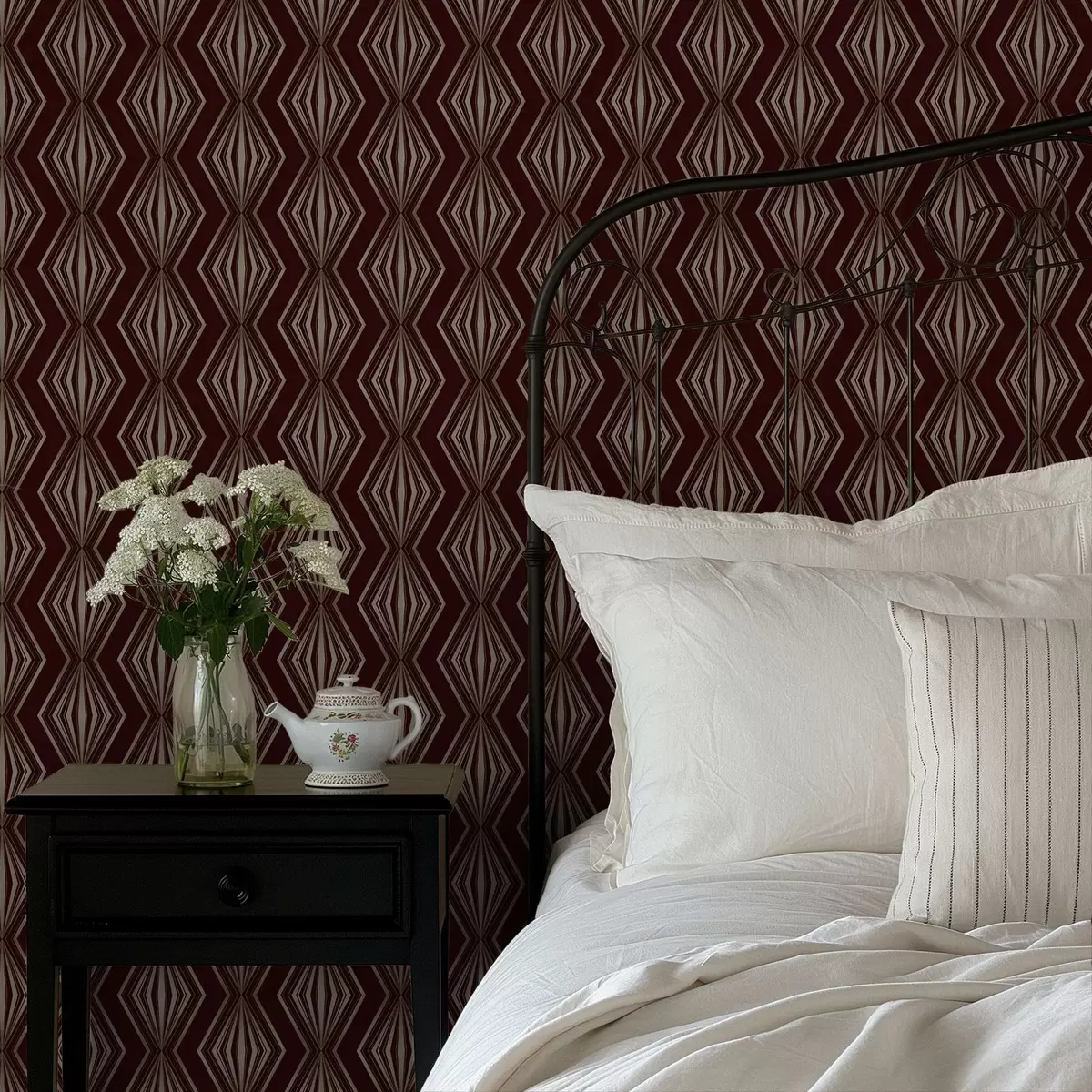 Ozadje Diamantni geometrijski vzorec na vinsko rjavem ozadju a00925v1