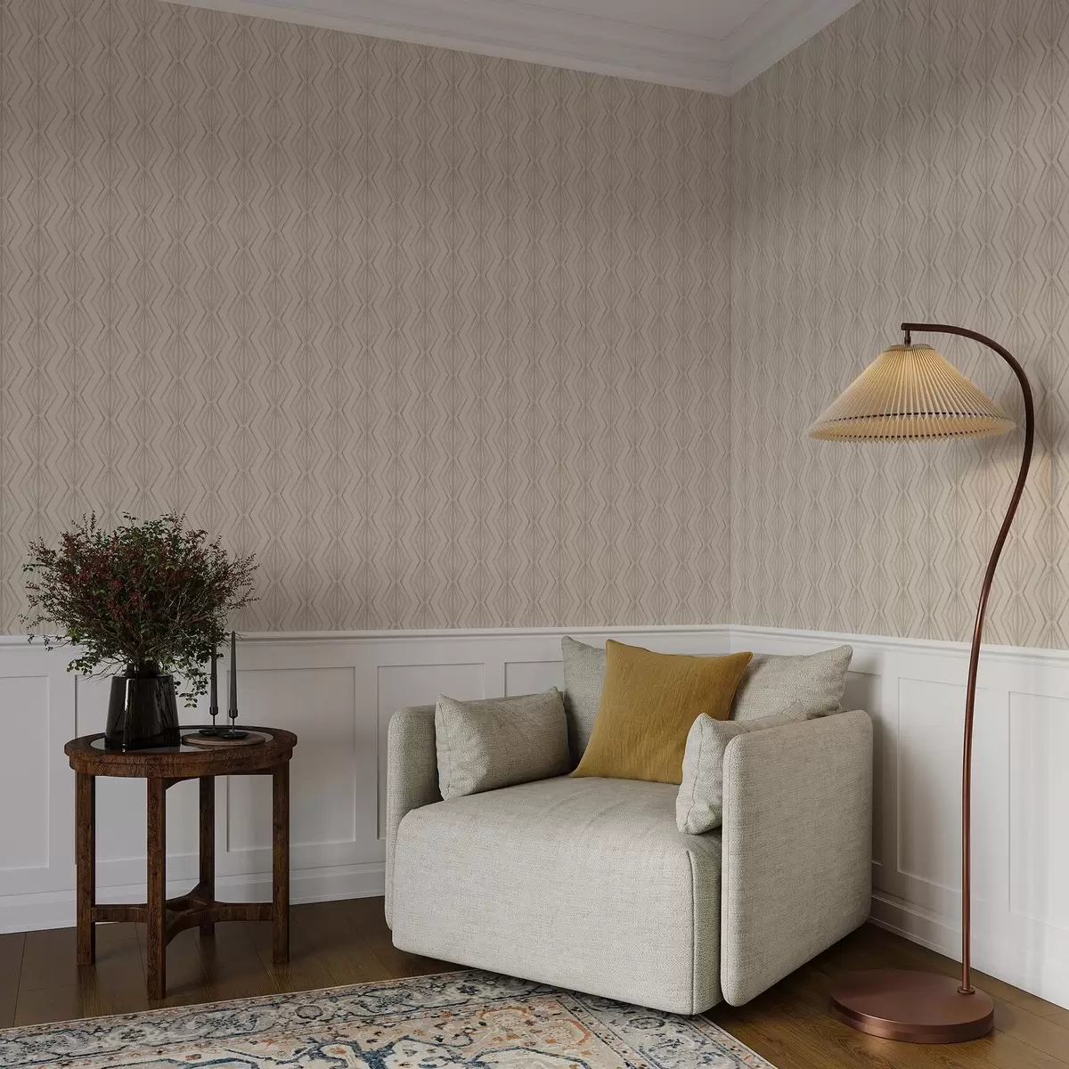 Ozadje Lahki diamantni okras v mirnih bež tonih a00925v2