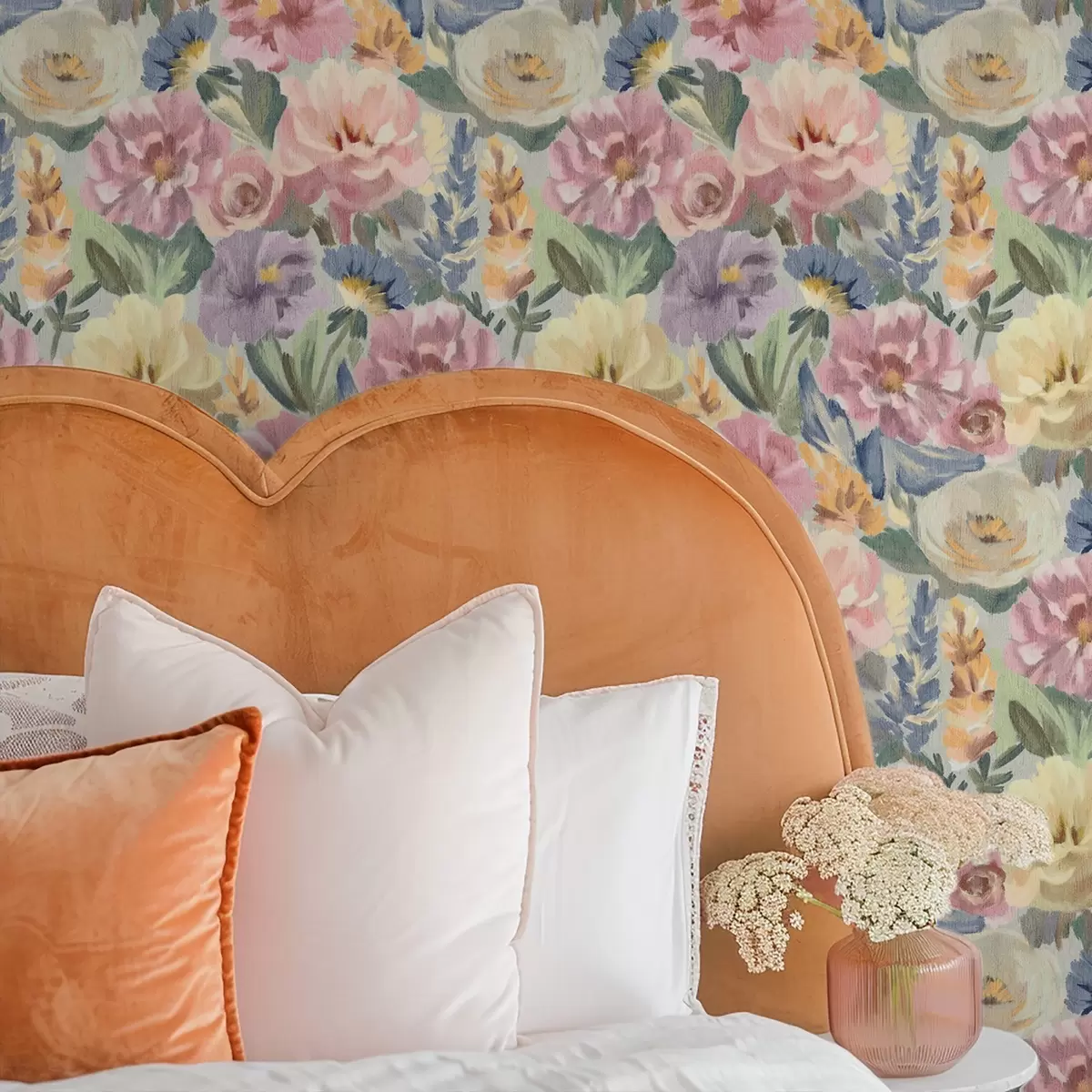 Ozadje Pastelno zamegljene cvetlice, mehka barvna paleta a00954