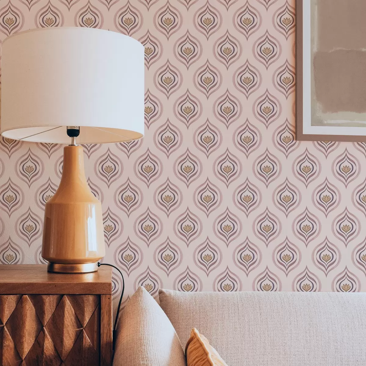 Ozadje Ritmični motiv kapljic s cvetom na prašnem ozadju a00977