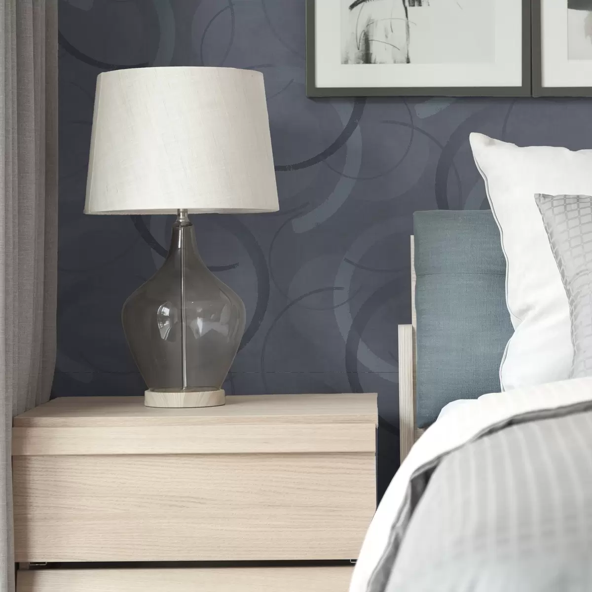 Ozadje Polkrogi in mehki krogi v hladni sivo-modri barvni paleti a00980