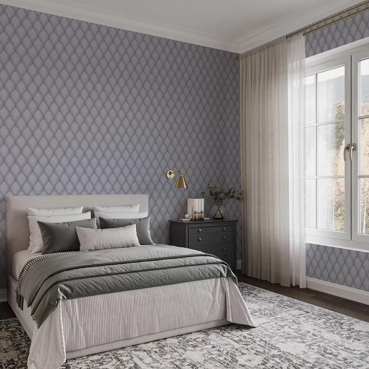 Ozadje Volumetrični loki v sivi barvi z mehkim prehodom a00989