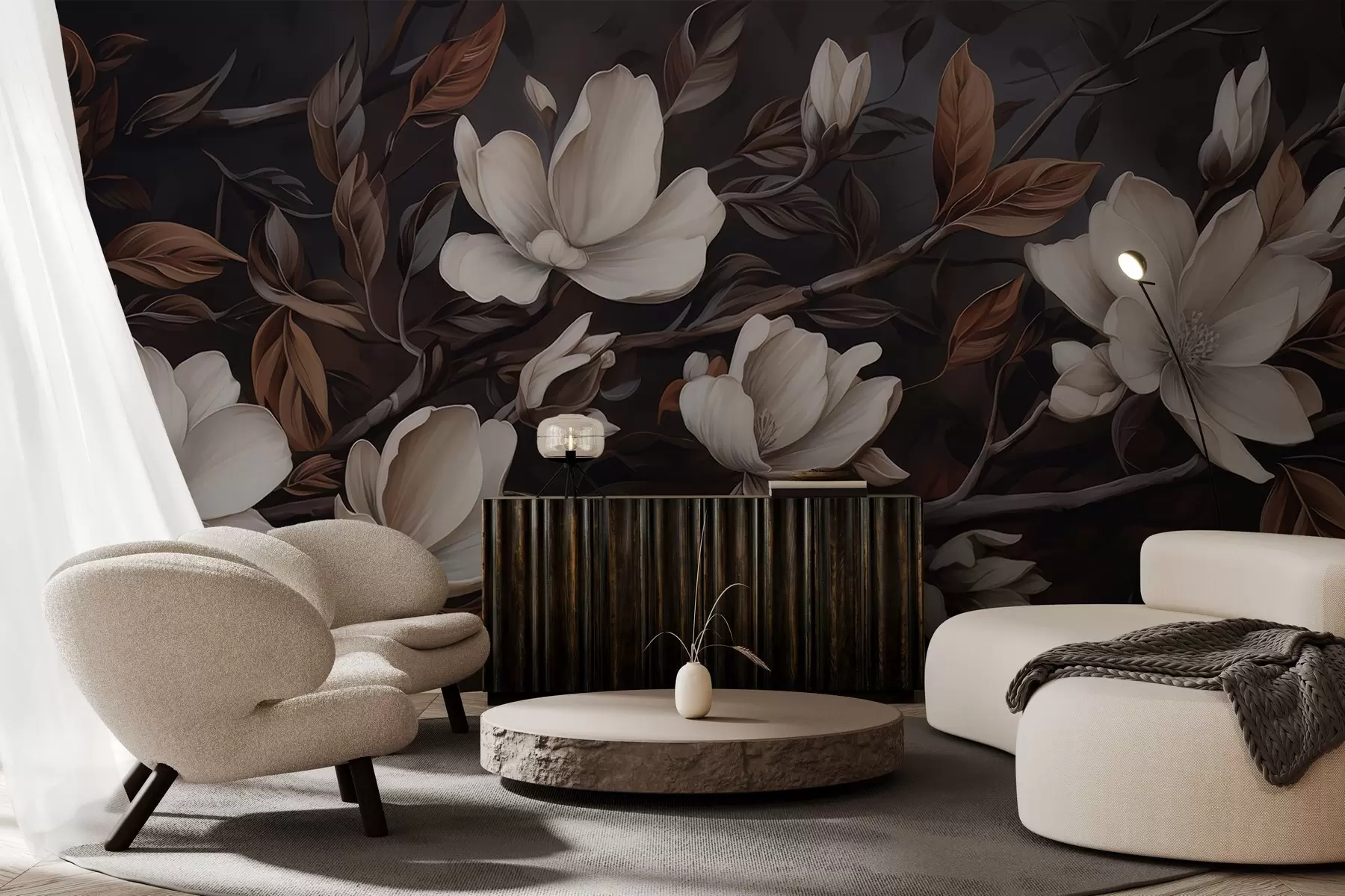 stenske poslikave Elegantna veja drevesa w04950