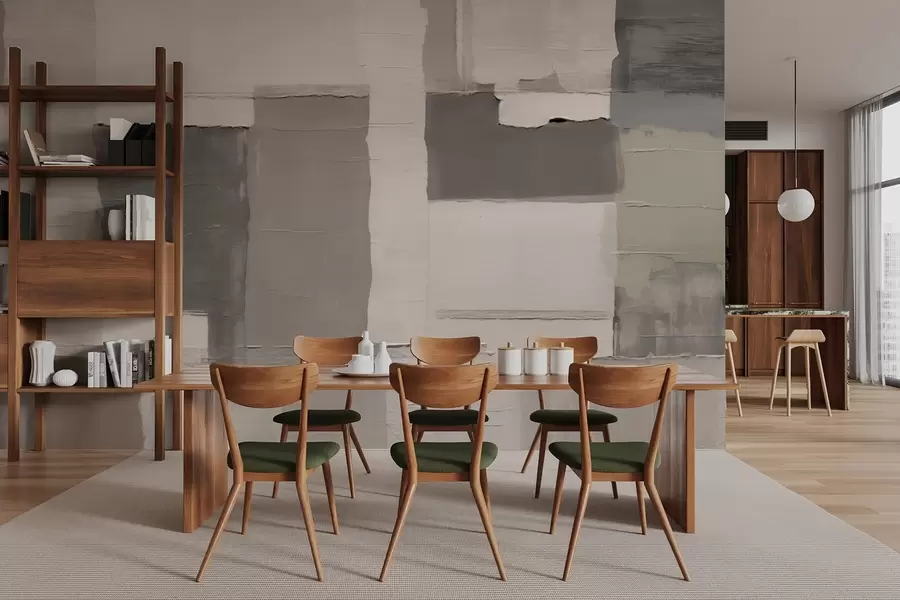 stenske poslikave Mirni teksturirani pravokotniki v sivo-bežnih odtenkih w04958