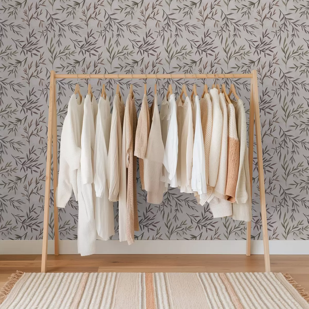 Ozadje Večbarvne veje z listi na svetlem ozadju a00936v3