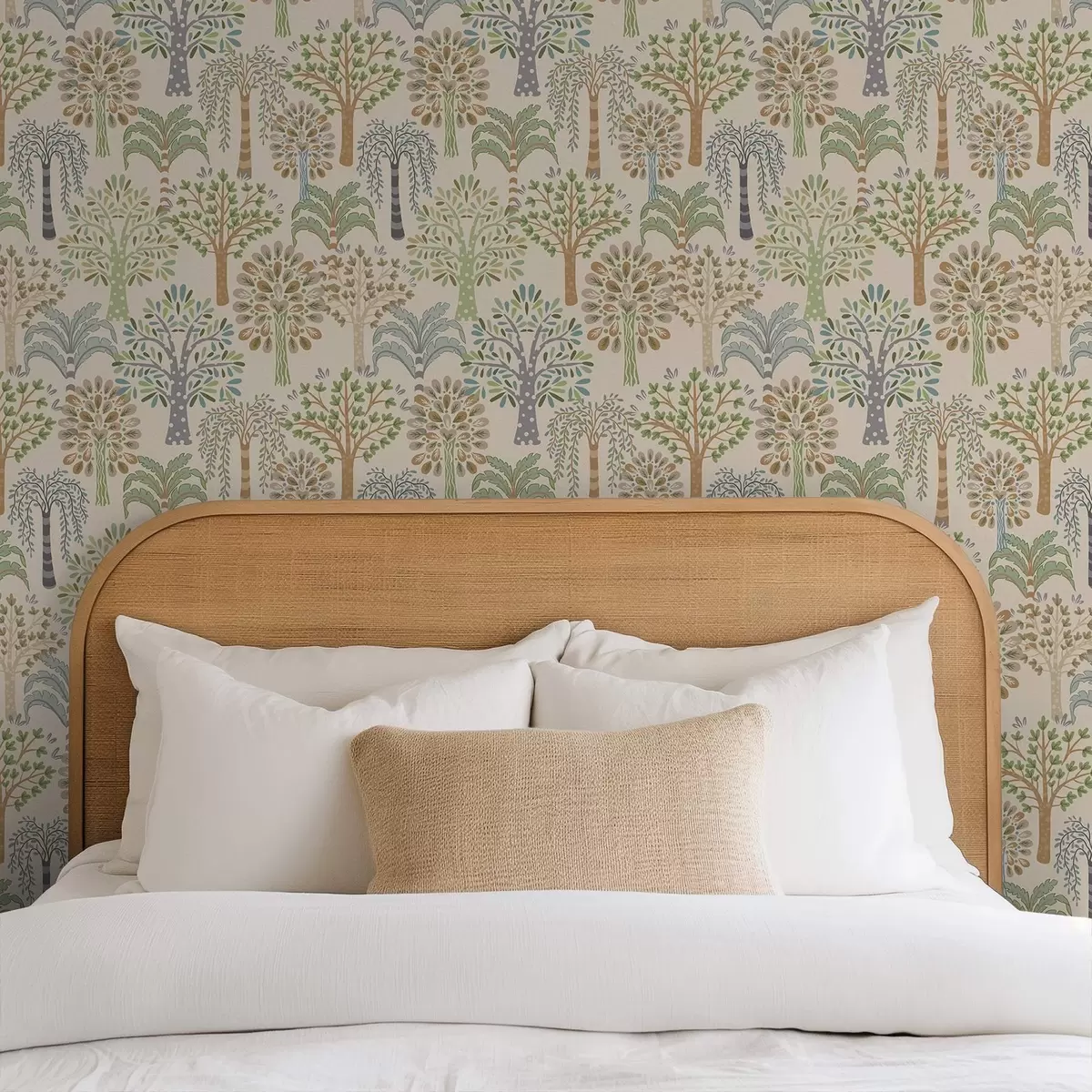 Ozadje Okrasna drevesa v nežni naravni barvni paleti a00960