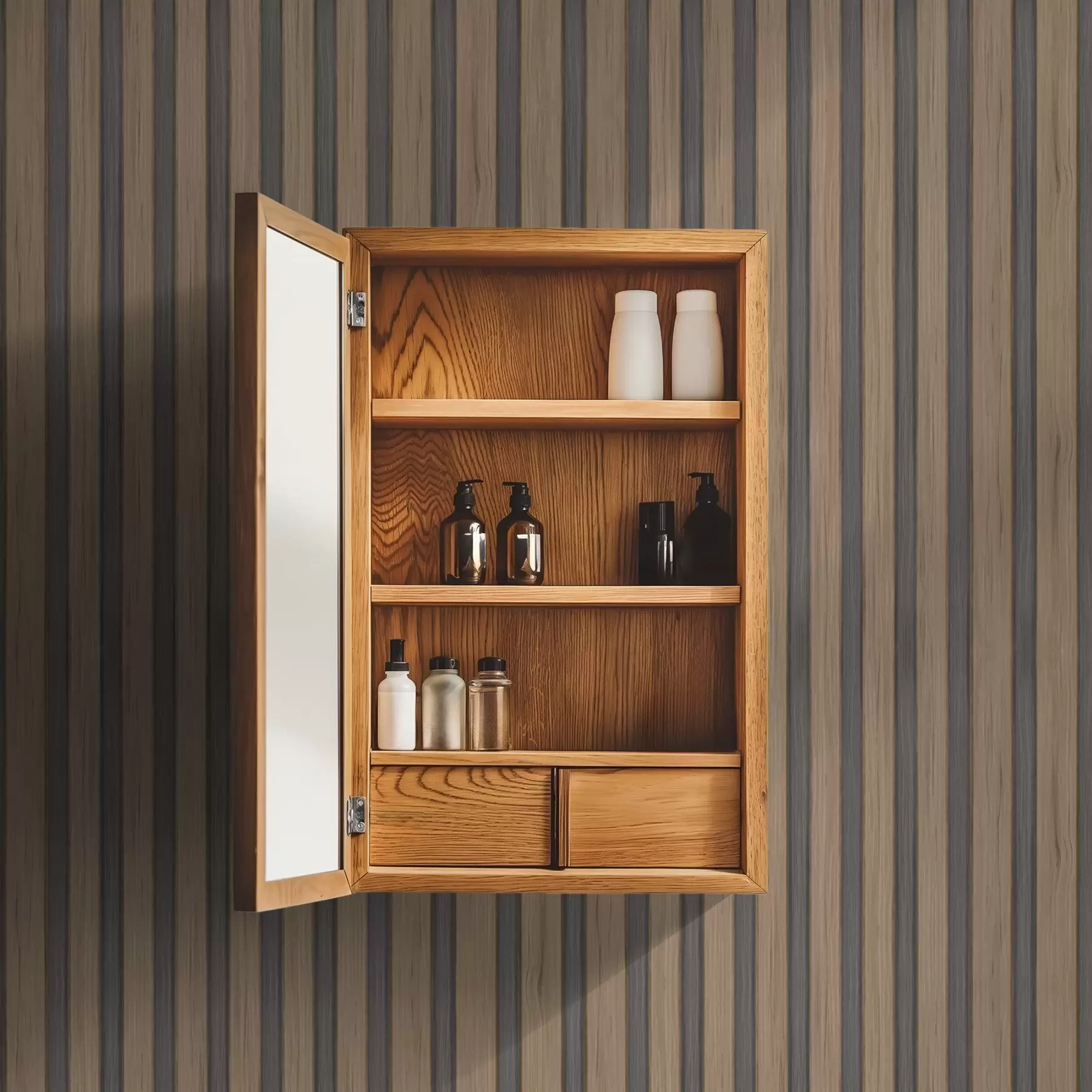 stenske poslikave Vertikalne lesene letve s temnosivimi vložki a00991