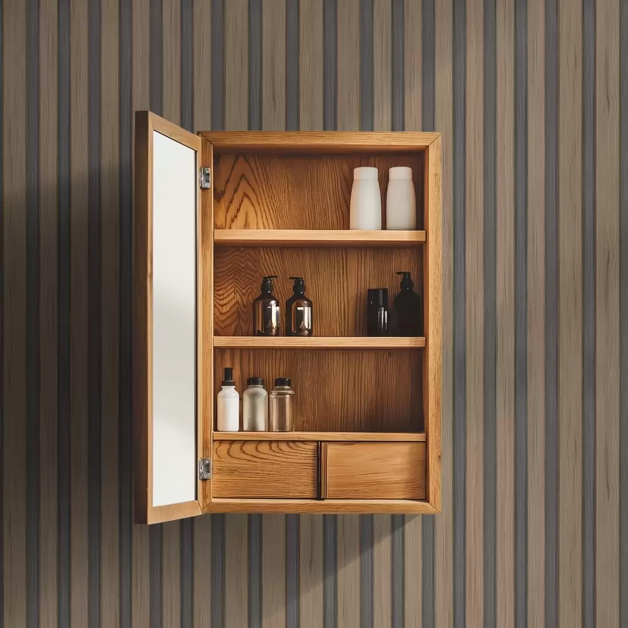 stenske poslikave Vertikalne lesene letve s temnosivimi vložki a00991