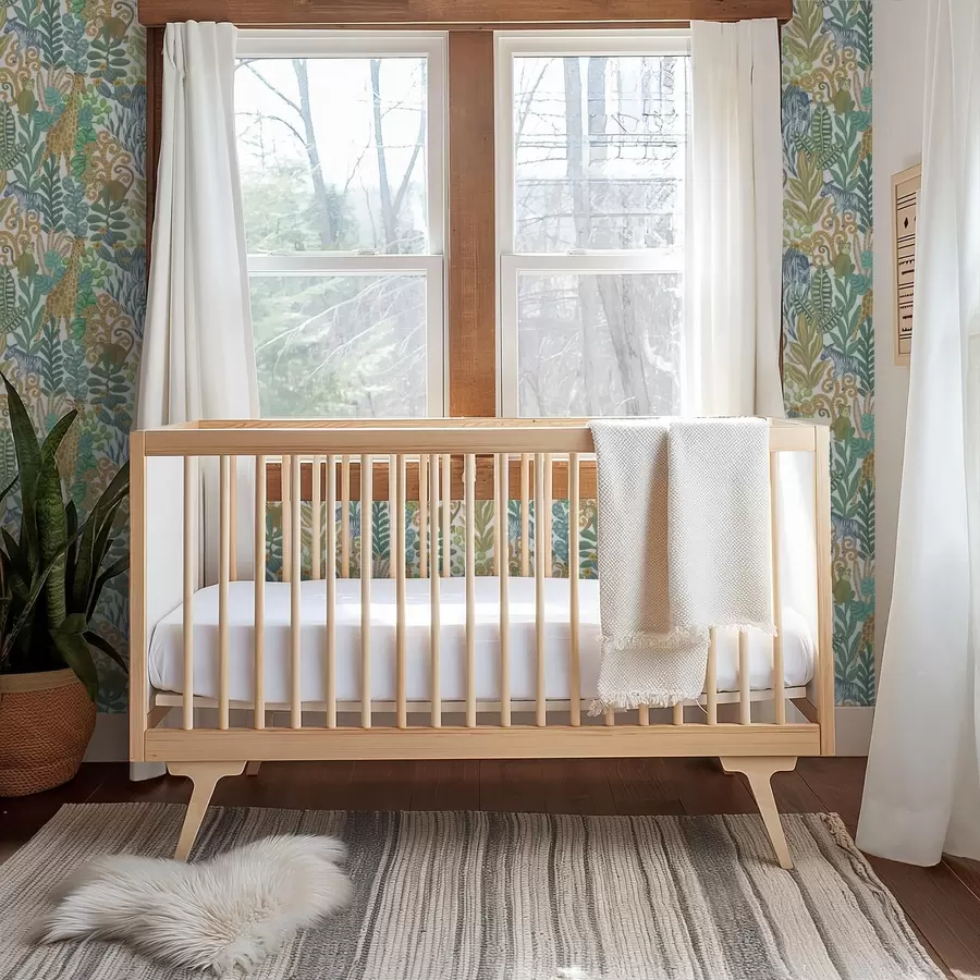 stenske poslikave Vesele živali savane med listi na belem ozadju a01000