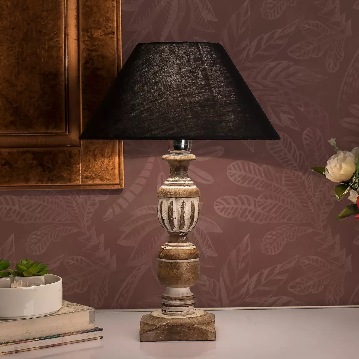 Ozadje Teksturirani tropski listi v temno rdečih terakotnih odtenkih a01001v2