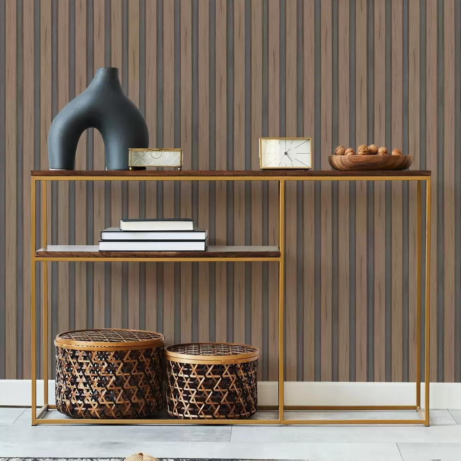 stenske poslikave Vertikalne lesene letve s temnimi vstavki a01054