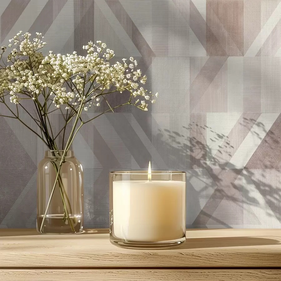 stenske poslikave Topli geometrijski puščici v bež-peščenih odtenkih a01056v2