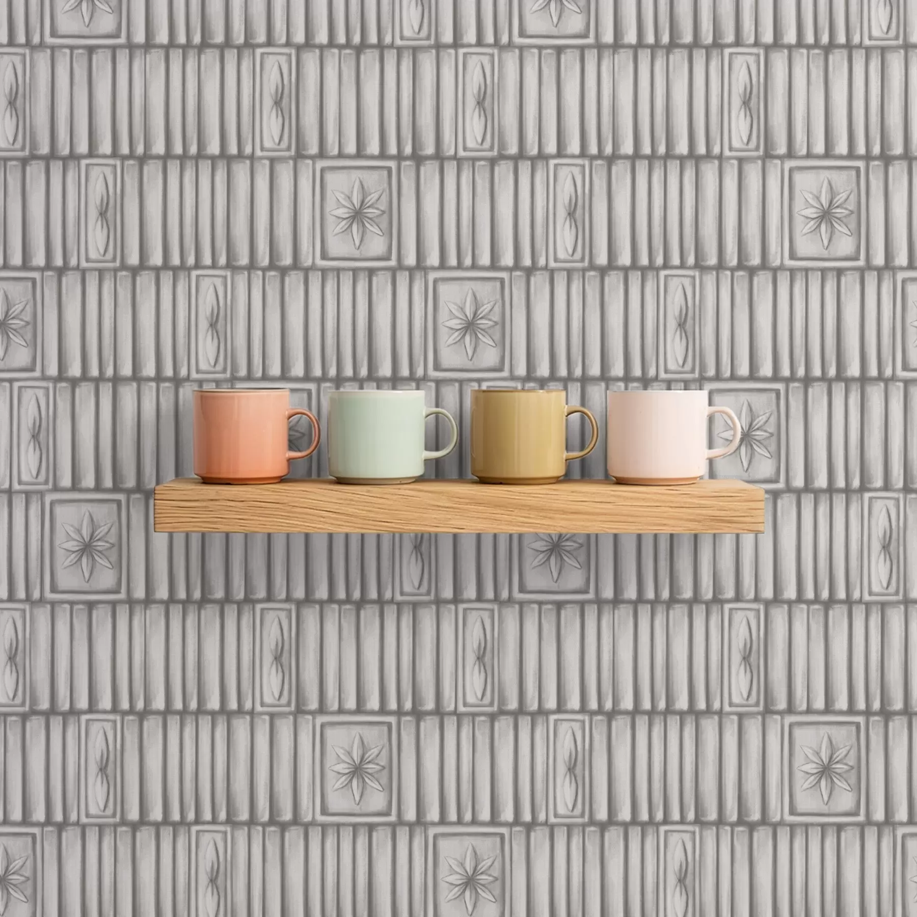 stenske poslikave Reliefni vertikalni paneli z grafičnimi cvetličnimi vstavki a01058