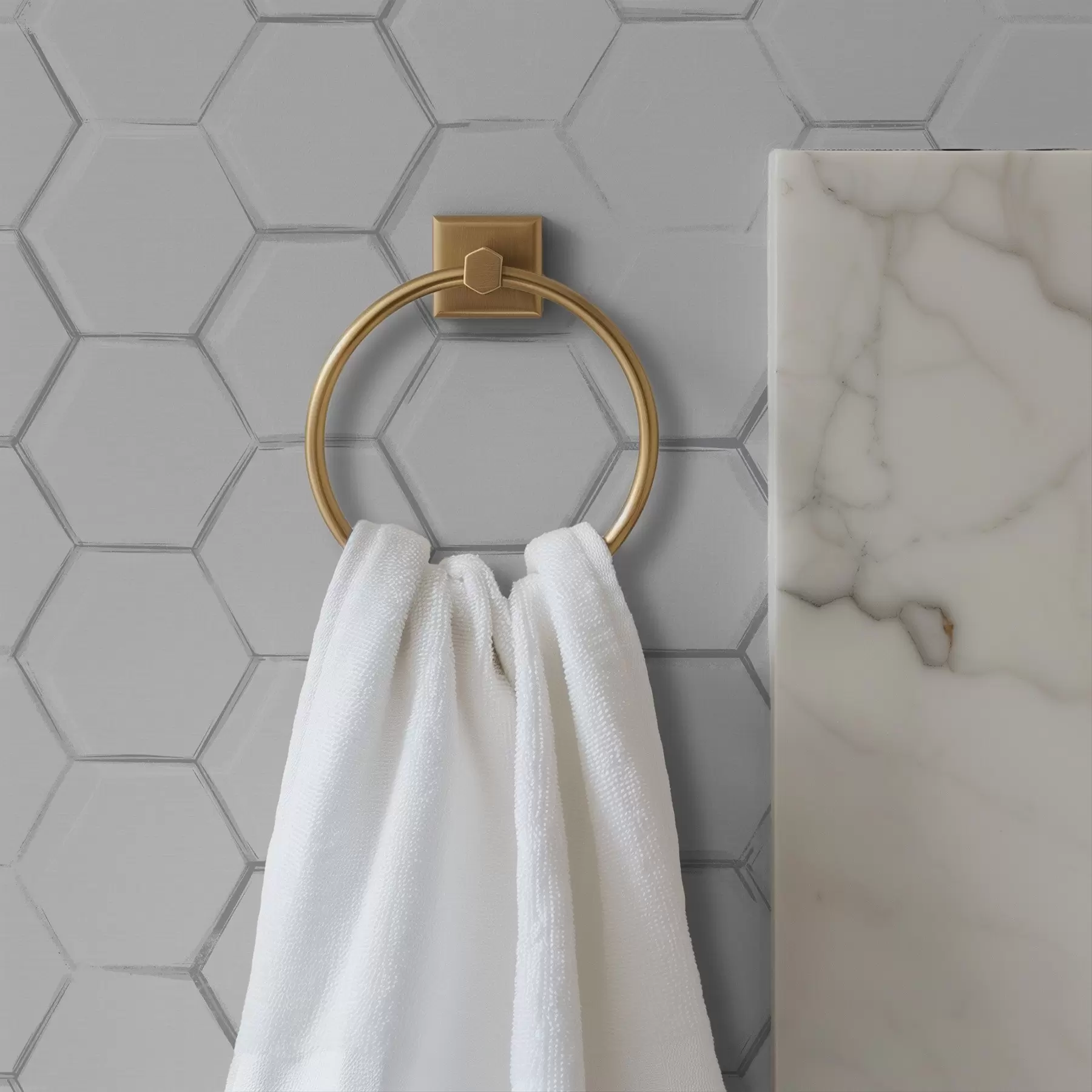 stenske poslikave Beli tridimenzionalni šesterokotniki na gladkem ozadju a01059