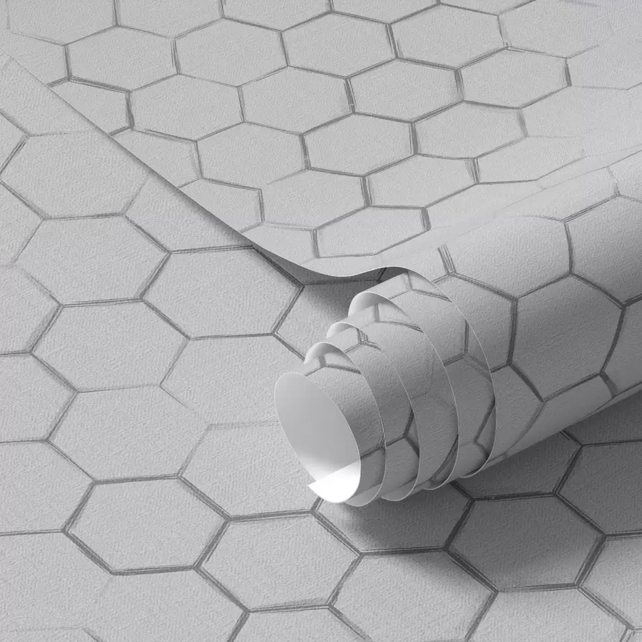 stenske poslikave Fina šestkotna mreža na svetlo sivem teksturiranem ozadju a01060