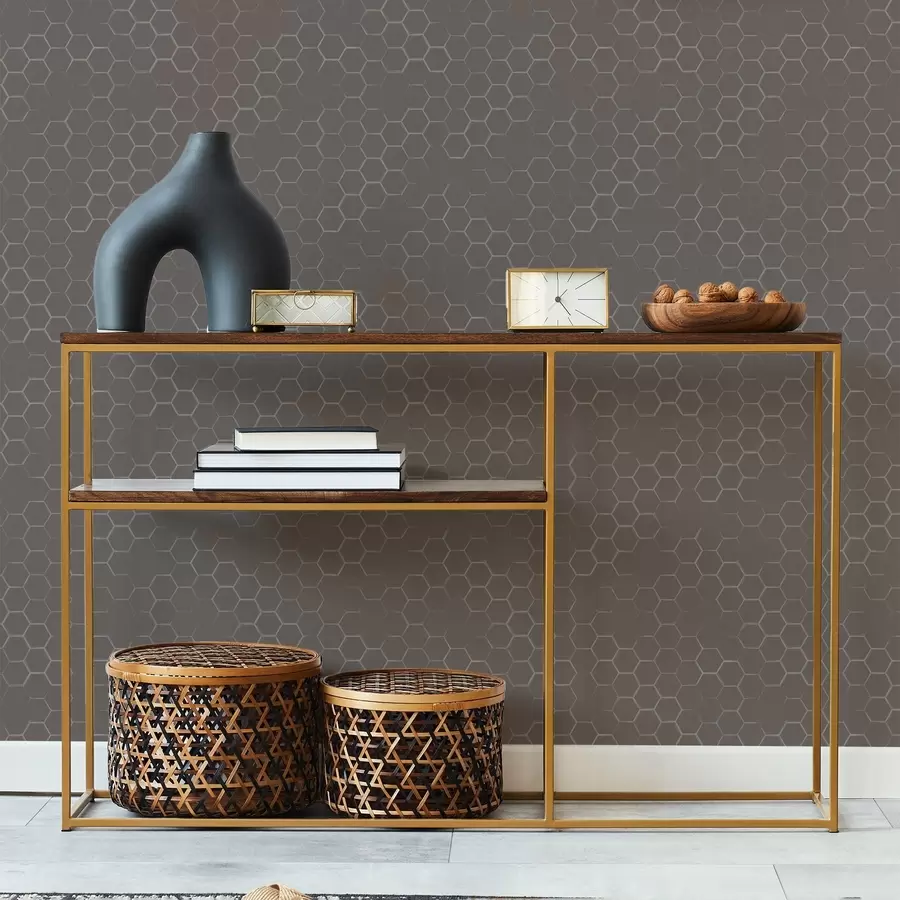 stenske poslikave Gost šesterokotni vzorec v nežnih sivih odtenkih a01060v2